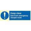 Viking Schilder ma233-l31-pv "Keep Clear Exit von Notausstieg Route" Sign,