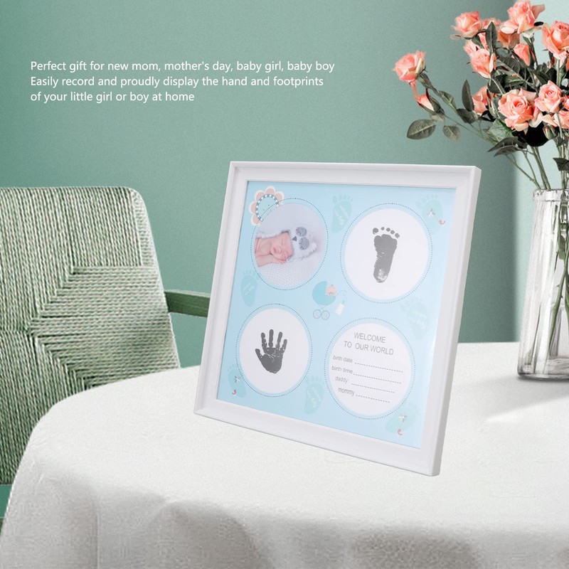 QANYEGN Baby Handprint Footprint Kit, Durable Plastic Density Board Frame,