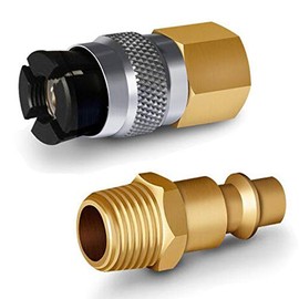 Jinkey Air Chuck, 2021 New Upgrade 1/4 Inch FNPT Open Flow Dual Head Quick Chuck Heavy Duty Lock on Hand Free Quick Connect Tire Chuck for Inflator Gauge Compressor Accessories