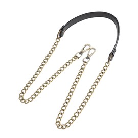 Operitacx Pcs Elegant Chain for Women's Bag Cm Length Buckles Bronze Black Pu Leather Stylish Accessory Chain