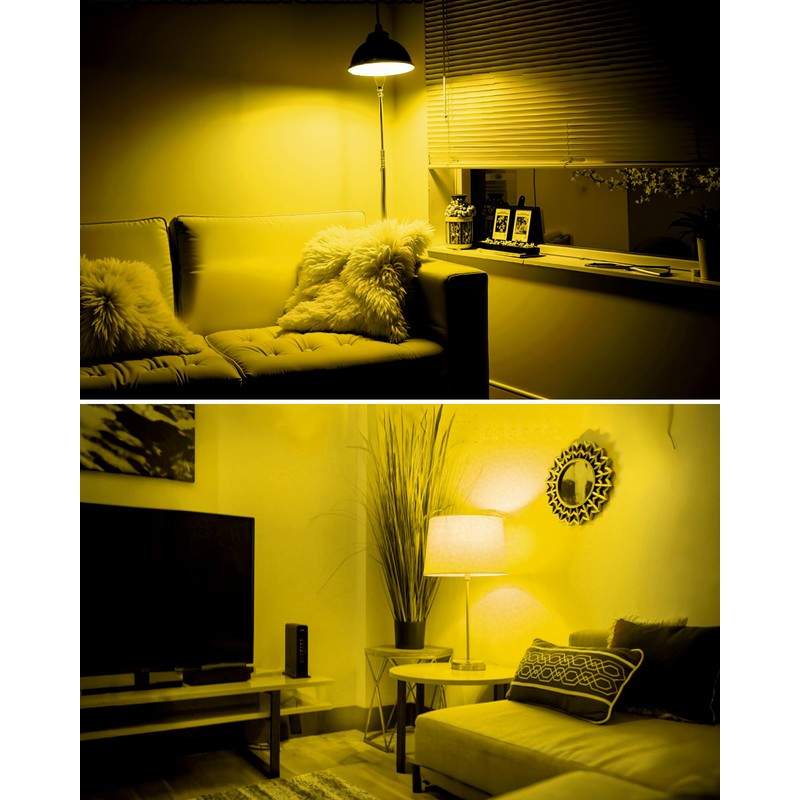 2 Pack A15 LED Yellow Bug Light Bulbs for Outdoor,