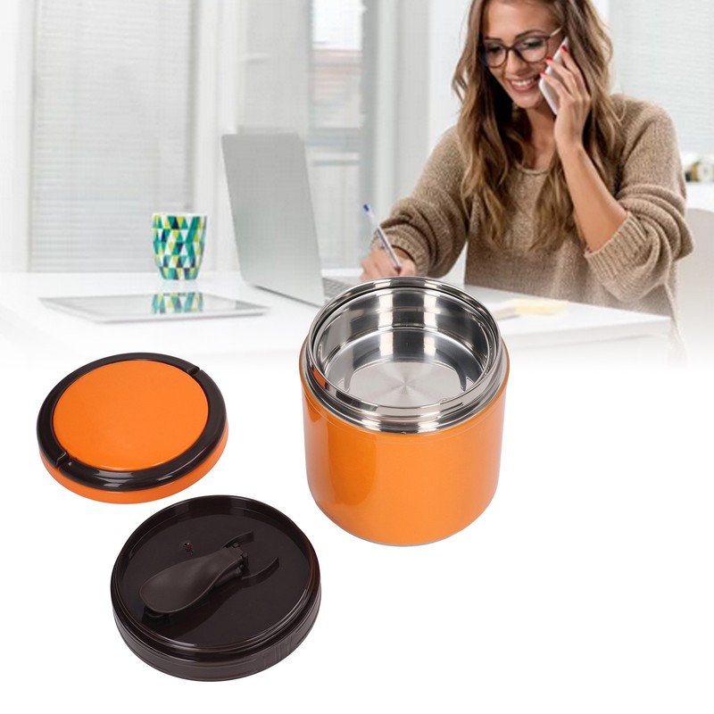 Insulated Food Jar 304 Stainless Steel Japanese Style Round Shape