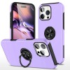 Flat Ring Dual Layer Armor Hybrid Stand Case with Metal