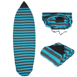 WONITAGO Surfboard Sock Cover - Knit Protective Board Bag (Shortboard, Longboard, and Hybrid) Size 6'6 BlueBlack