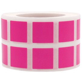 Hot Pink 1/2" Inch Square Adhesive Labels 1,000 Color Coding Dot Stickers for Efficient Inventory Management, Crafting Projects, and Organizational Tasks in Offices, Schools, and Homes