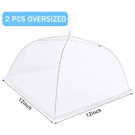 Fly Cover, Pack of 2 Fly Cover, Foldable Food Cover, Perfect Fly Protection, Foldable Food Fly Screen Cover for Barbecues, Parties, Buffets, Camping, Picnics