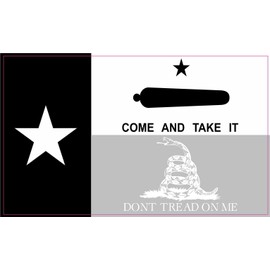 StickerTalk Black and White Gonzales Gadsden Texas Flag Magnet, 5 inches by 3 inches
