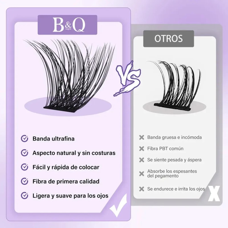 Extensiones De Pestañas B02 B&q Clásicas Bq lash Pestañas Voluminosas