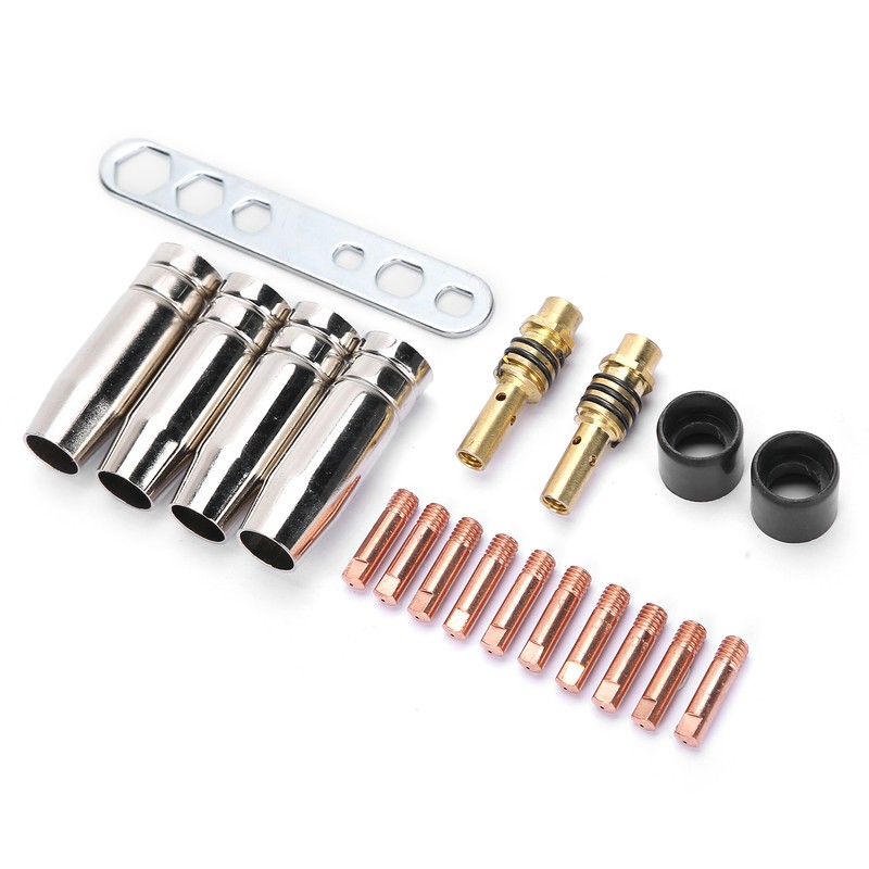 19Pcs Torch Welding Accessories Kit Nozzles Contact Tips for Binzel