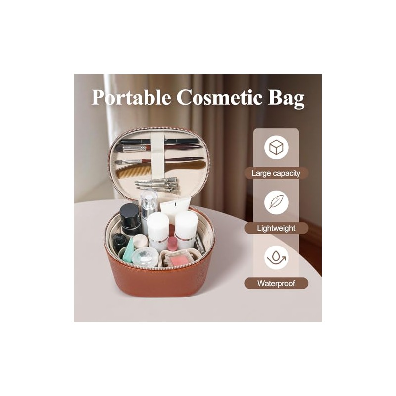 honitty Bolsa de Maquillaje de Viaje con Compartimentos y Asa