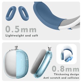 Aiaabq for AirPods Max case Cover,Anti-Scratch Ear Pad Case Cover/Ear Cups Cover/Headband Cover for AirPods Max. Clear Soft TPU and Silicone,Skin Scratch Proof.