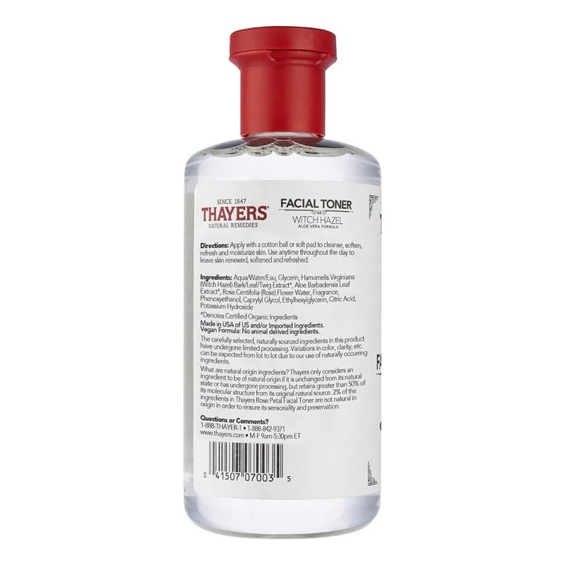 Thayers Tónico Facial Witch Hazel Rose Petal 355ml Hidratante Libre