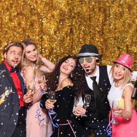 DONGZQAN 7 Pieces Glitter Outfit Men's Glitter Costume, Fancy Dress Costume Men, Disco Outfit Men, Glitter Accessories Men, Glitter Hat Men for Fancy Dress Party Dance Performance (Black)