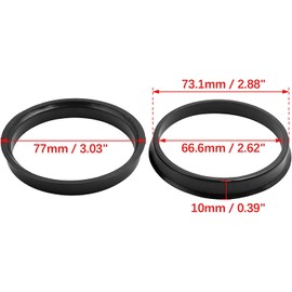 MACHSWON 4pcs Black Plastic Car Hub Centric Rings Wheel Bore Center 73.1 to 66.6mm