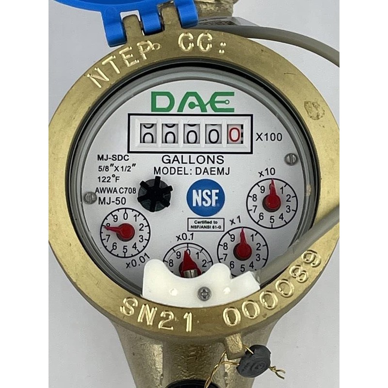 DAE MJ-50n NTEP NSF61 Non Lead Potable Water Meter, 1/2"