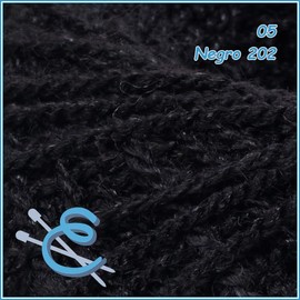 OMEGACRYS [40grs] - Fine Crystal Yarn by Omega Great for All Crafts - Color 05-Black 202
