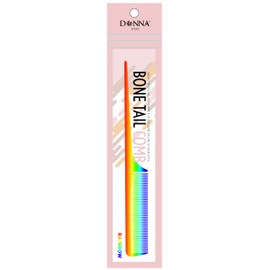 DONNA Bone Tail Comb – Assorted Color Pastel Styling Comb for Sectioning, Volume & Parting – Fine Tooth Hair Comb for Women, Men & Professionals (RAINBOW)