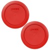Pyrex 7200-PC 2 Cup Poppy Red Round Plastic Food Storge