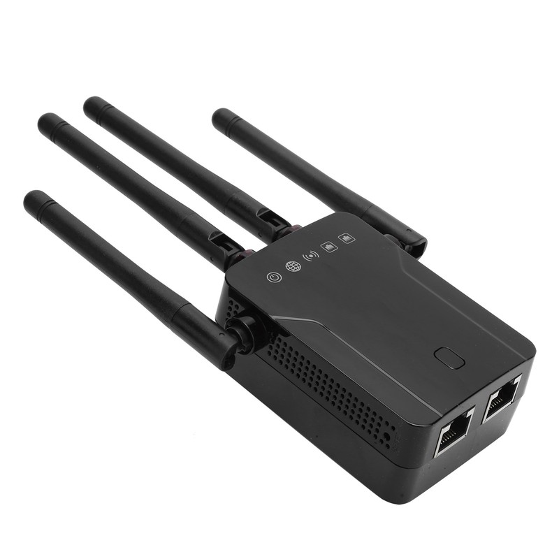 Wireless Repeater Black Dual Band WiFi Signal Network Extension Amplifier