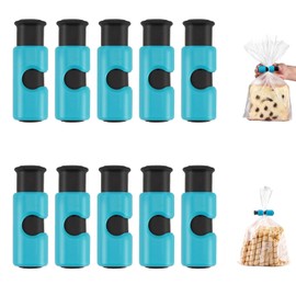 Bread Bag Clips, Bag Sealing Clips, Pack of 10, Bag Clips, Pressed Sealing Clips for Bags, Kitchen, Office and Food Bags