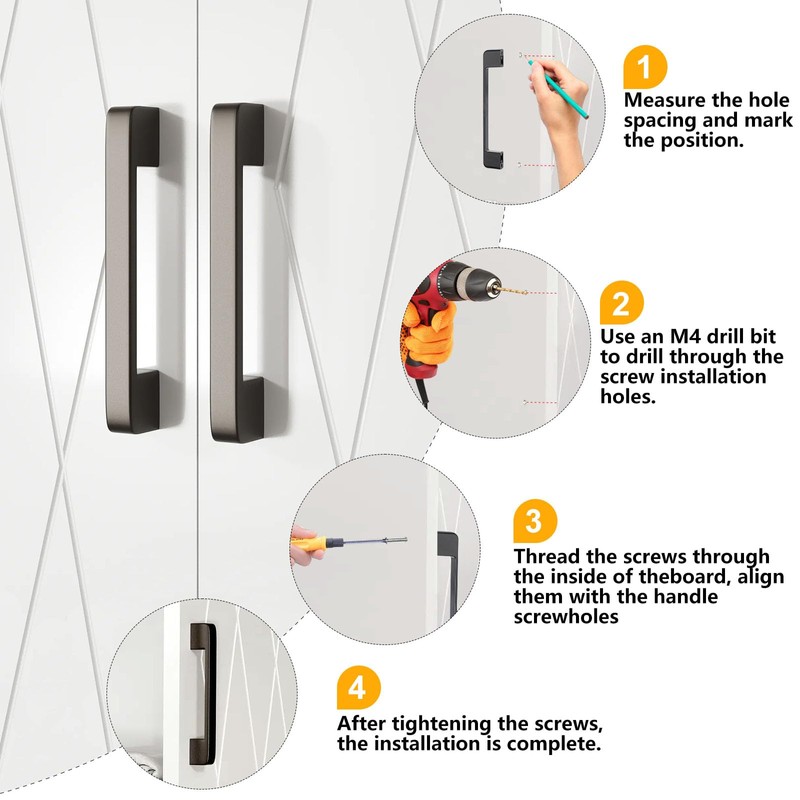 GOTRUST 12PCS Kitchen Cabinet Handles128mm Hole Centre, Matt Black Cupboard