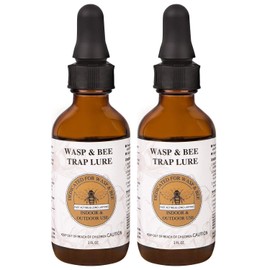 4 oz Carpenter Bee Bait Lure Traps for Outside, Attractant for Wasps, Yellow Jacket, Bees, Hornets, Insects Outdoor, Great for Hanging Insect Traps (2 oz/Bottle)