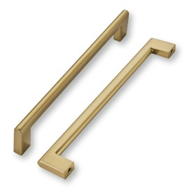 khtumeware 8 Inch Hole Center 6 Pack,Champagne Bronze Cabinet Pulls Heavy Duty Solid Satin Brass Kitchen Drawer Handle Antique Cabinet Hardware for Bathroom, Drawer, Cabinet