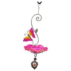 Heath Outdoor Products 21523 Butterfly Bliss Bird Feeder or Bath, Pink