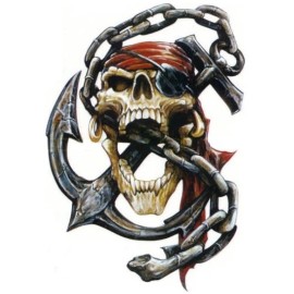 SKULL GRAPHIC WITH CHAIN BUMPER STICKER  LAPTOP STICKER BUMPER STICKER TOOLBOX