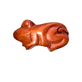 Jewelry Box Handcrafted Suar Wood Frog-Shaped puzzle Box
