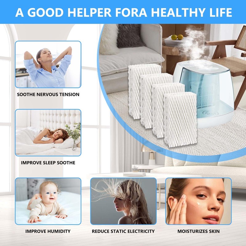 4 Pack Wf813 Eqwf813 Humidifier Filters Compatible with Equate Eqwf813