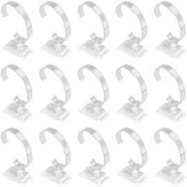 SUNNYCLUE Watch Display Stand Bracelet Stand Holder C Shaped Jewellery Display Stands Transparent Acrylic Bracelet Holders Bangles Single Watch Organizer Storage for Men Women Home Decor Show Photo