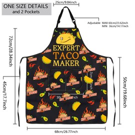 MBMSO Taco Apron with Pockets Taco Gifts for Expert Taco Maker Chef Apron Taco Bell Gifts for Taco Lovers Taco Tuesday Apron, Taco Maker Apron-b, Standard