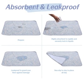 Qeils Pee Pads for Dogs, 4 Pack Reusable Puppy Pads 18"x24" Super Absorbent Leakproof Dog Wee Wee Pads, Anti-Slip Potty Training Pads for Floor, Crate,Couch, Whelping Pads Litter Mat Dog Accesories