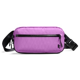 tomtoc X-Pac Sling Bag for Men and Women, 3.5 Litre Bum Bag, Chest Bag, Belt Bag, Shoulder Bag, Crossbody Bag with RFID Protection for Hiking, Travel, Travel, Everyday Life, Purple