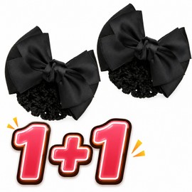 Blingmore 2p bun hair interview nurse ribbon net, 2 pieces, black / 블링모어 2p 올림머리 면접 간호사 리본 그물망, 2개, 블랙