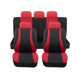 Auto Accessori Lupex Universal Seat Cover Set LS10 Colour Red Front and Rear Polyester Utilitaria No Suv