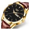 Reloj Cronógrafo Lige LG8970 De Cuero Casual Para Hombre