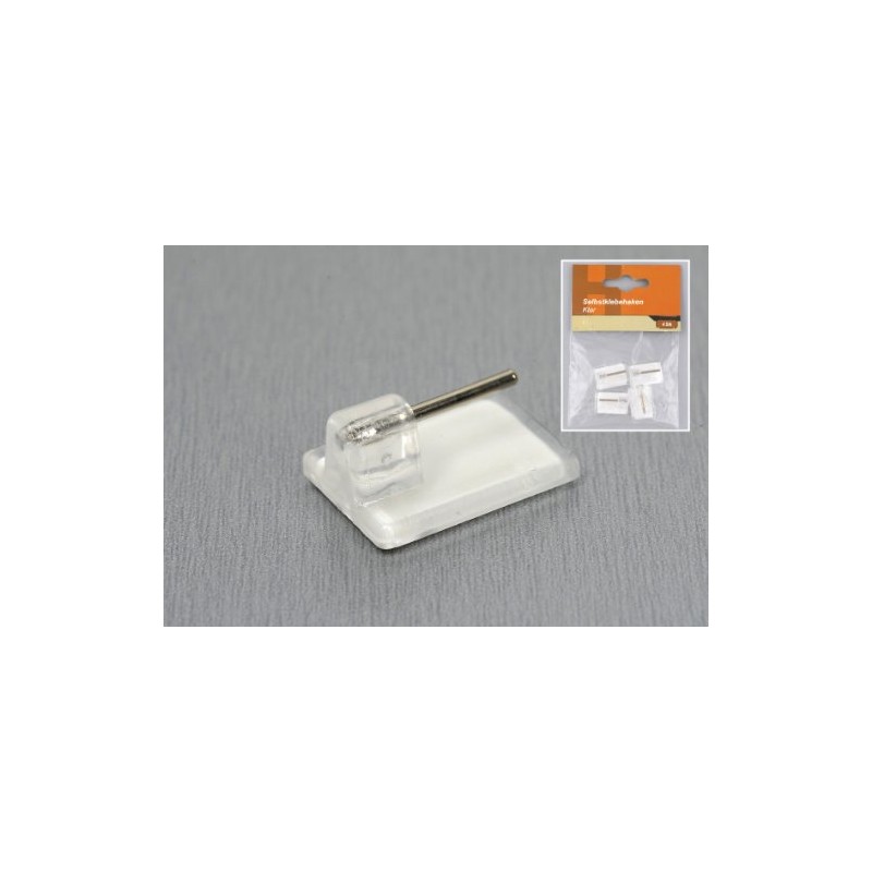 Self Sliding Hooks Set of 4 White or Chrome Matt