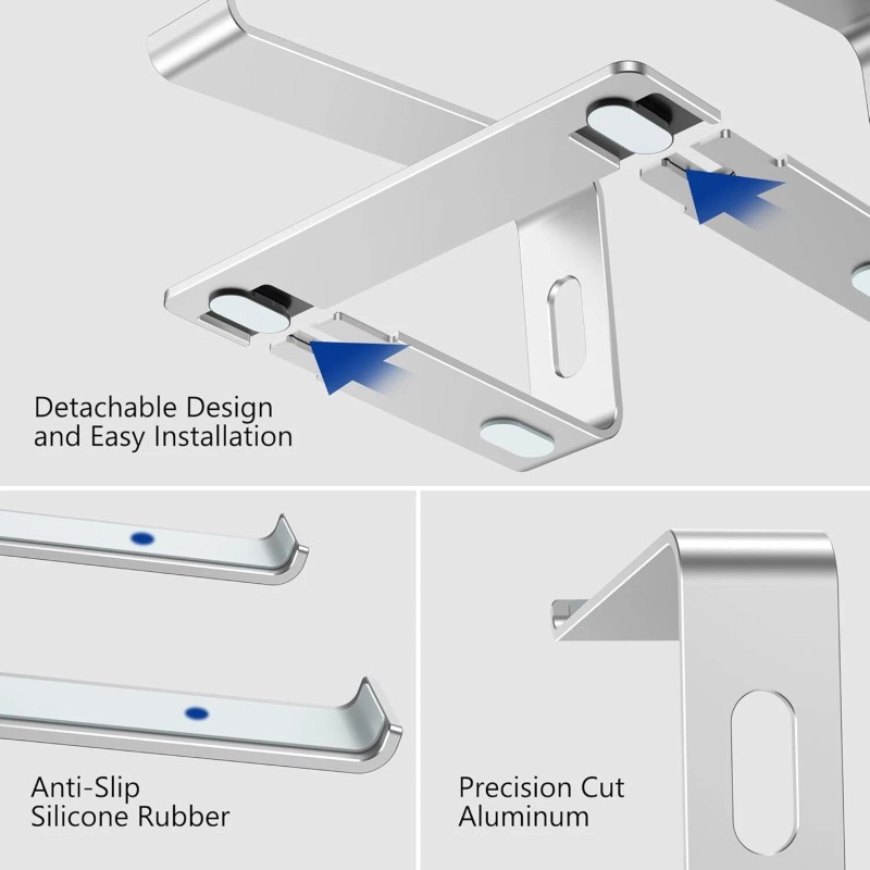 Besign L303 Aluminum Laptop Stand, silver, apple and most laptops