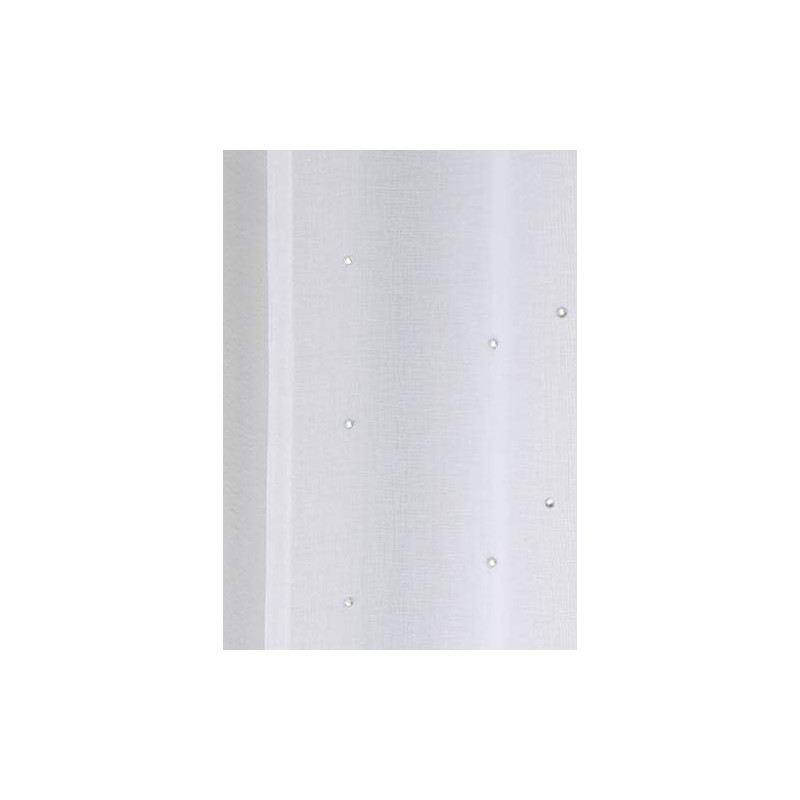 Tyrone Textiles Ltd Jewel White Diamante Voile Panel (Drop -