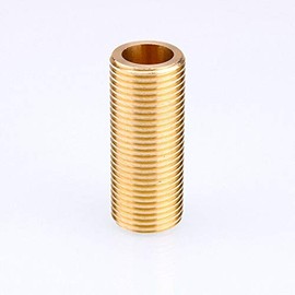 SUPERTOOL Thread Nipple 1/2" Brass Running Nipple Threaded Tube for Tank Connectors (6MM, 2PCS)