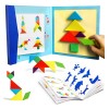 Beestech Libro De Rompecabezas De Madera Tangram, Juegos De
