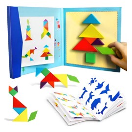 Beestech Libro De Rompecabezas De Madera Tangram, Juegos De