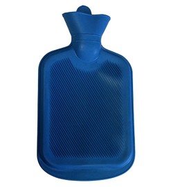 Hot Water Bottle Jumbo 100ML Natural Rubber BPA Free-Durable Hot Compress and Heat Therapy 800Ml 27 Ounces (Blue)