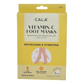 CALA - botínes/máscaras para pies hidratantes con vitamina C (paquete con 3 pares)