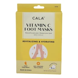 CALA - botínes/máscaras para pies hidratantes con vitamina C (paquete con 3 pares)