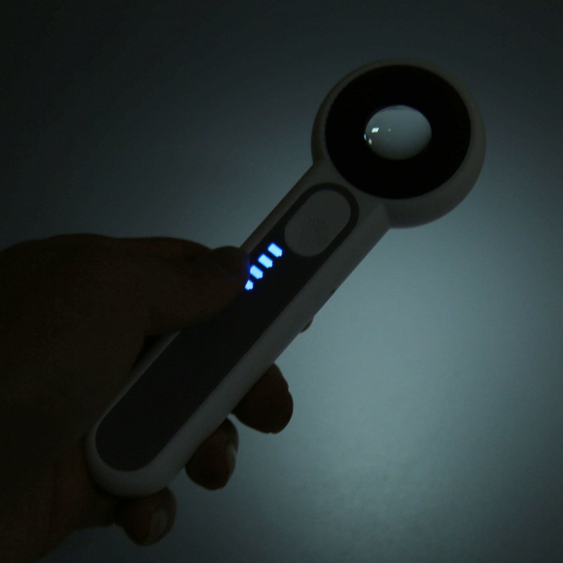 30X Handheld Magnifier 3 Levels Brightness Adjustment Touch Control LED