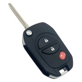 Folding Flip Replacement Key Fob Cover Case fit for Toyota Highlander Sequoia Sienna Tacoma Tundra Keyless Entry Key Fob GQ43VT20T (3 Button)