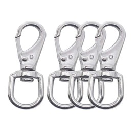 2.7inch Swivel Eye Snap Hooks 304 Stainless Steel Spring Snap Clip Buckle Clasp Marine Boat Hardware Lanyard Hook for Camera Straps, Pet Chains, Keychains, 4PCS
